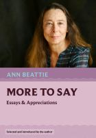 More_to_Say__Essays_and_Appreciations